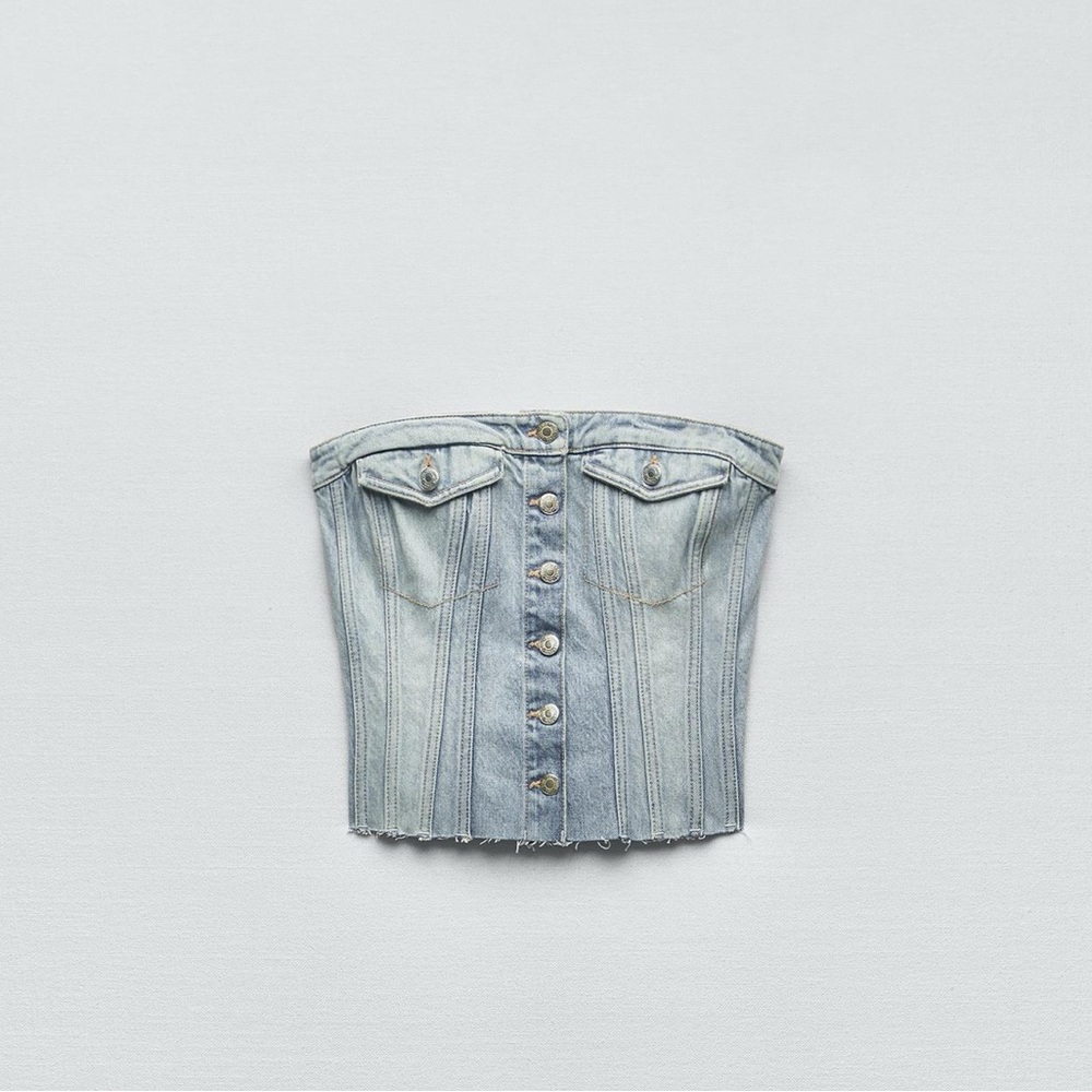 Denim Corset Top ZARA